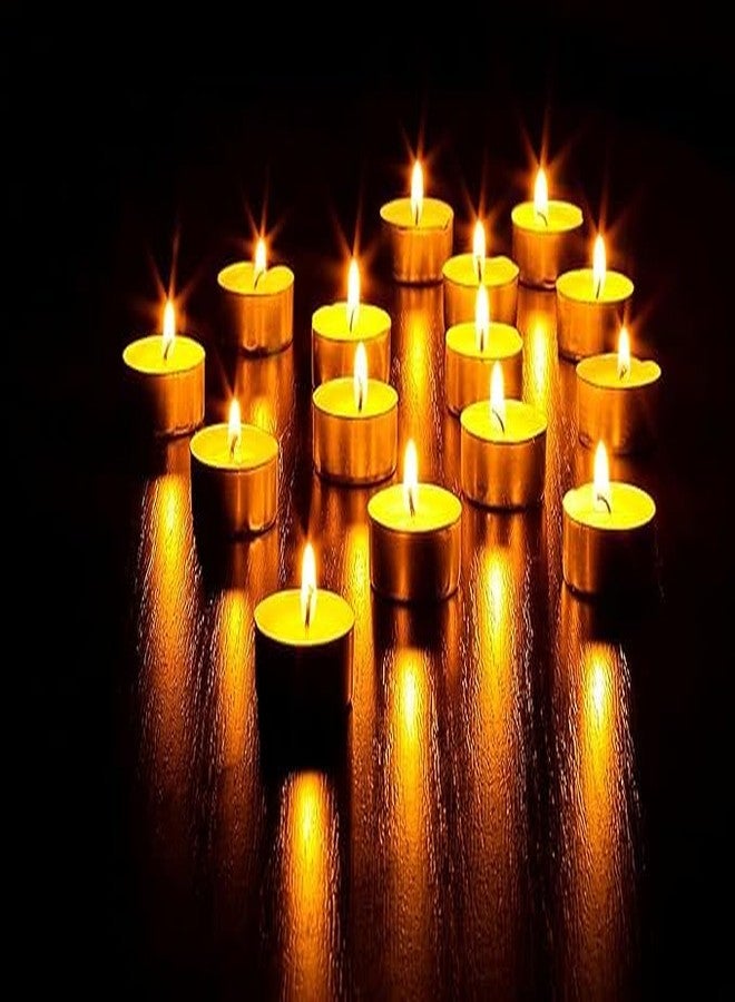 DECOVAA 4 Hours Unscented Tealight Candles, Long-Lasting and Clean-Burning Paraffin Wax Tea Light, Smokeless Candle for Home Décor, Romantic Dinners, Weddings, Diwali Decorations (Pack of 100) - Image 4